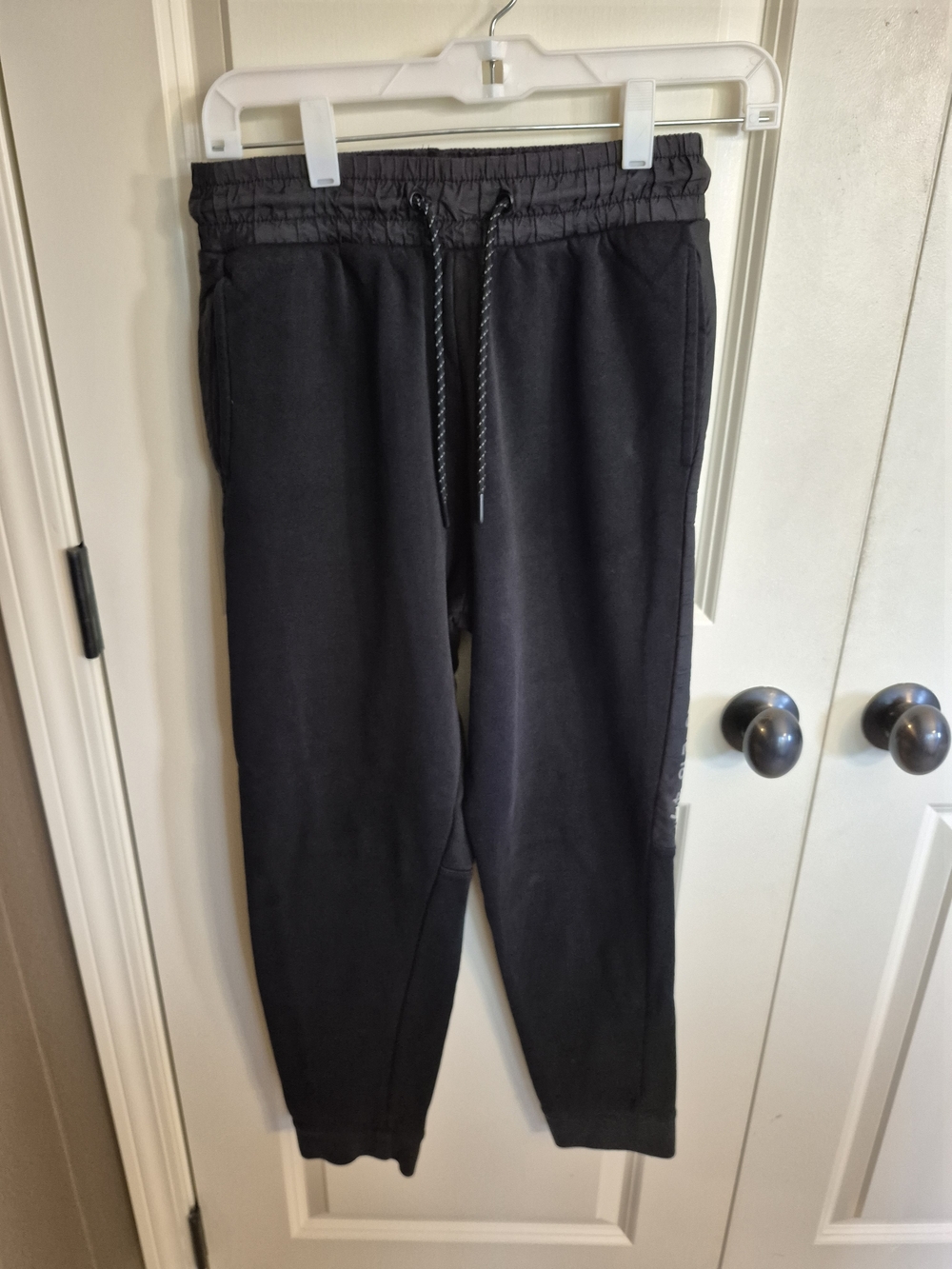 H&M Black Jogger Sweatpants with White Print